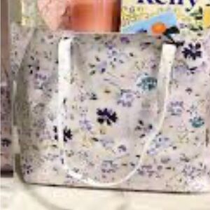 Indigo Lightweight Floral Tote Bag in Pink with Multicolor Blooms